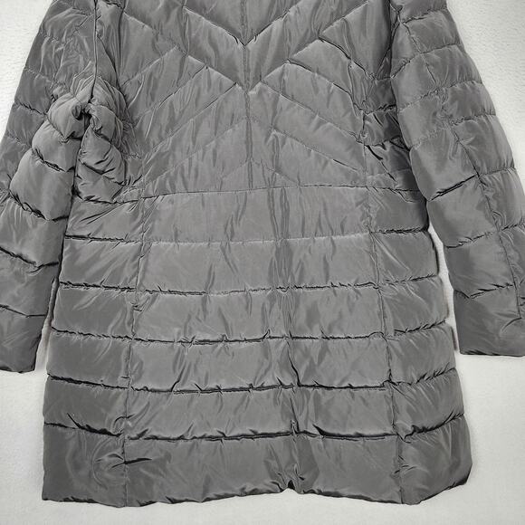 Kenneth Cole Reaction Puffer Parka Womens XL Black Hooded Quilted Down Coat - Picture 9 of 15
